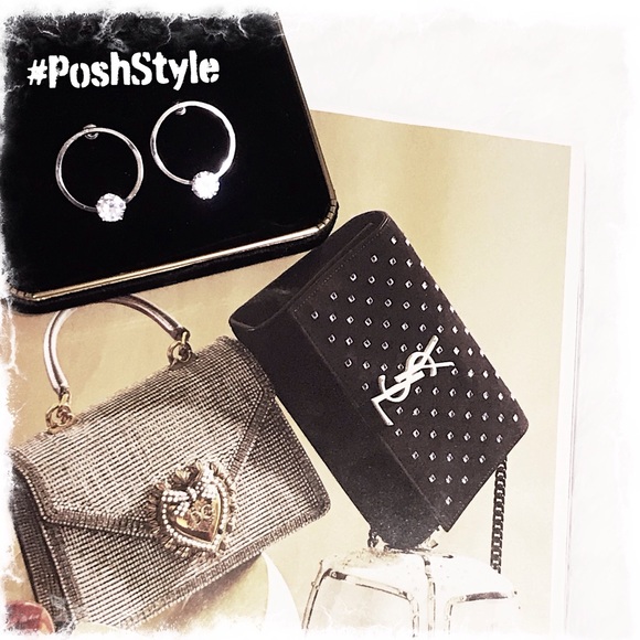 NEW: Stylish Silver CZ💎Geometric Circle Earrings - Picture 8 of 15